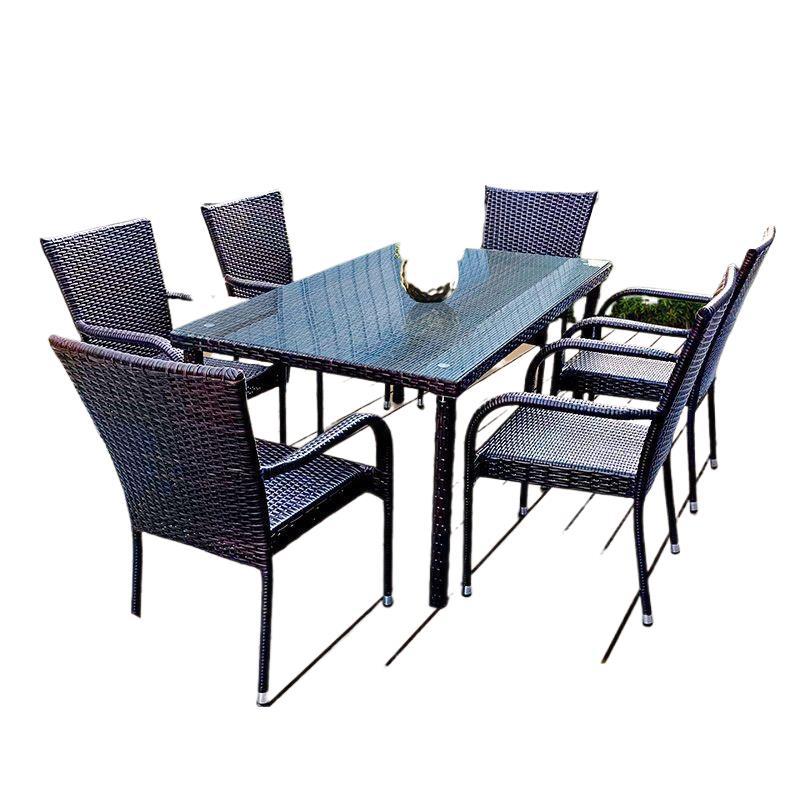 屋外ラタンテーブルと椅子 リビングルーム 屋外中庭テーブルセ - Outdoor Furniture Metal のレビューと価格